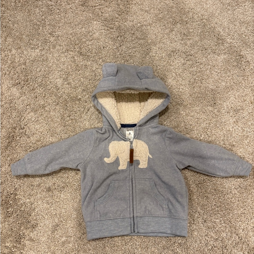 Carter's Gray Hoodie with Elephant Design